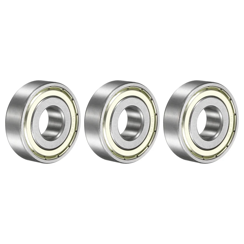 1628ZZ Deep Groove Ball Bearing, 3pcs, 5/8" x 1-5/8" x 1/2", Z2 Sealed Bearing