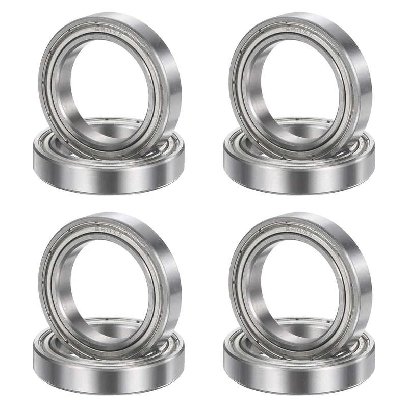 8Pcs 6805ZZ 25mmx37mmx7mm Metal Shielded Deep Groove Ball Bearing, Silver