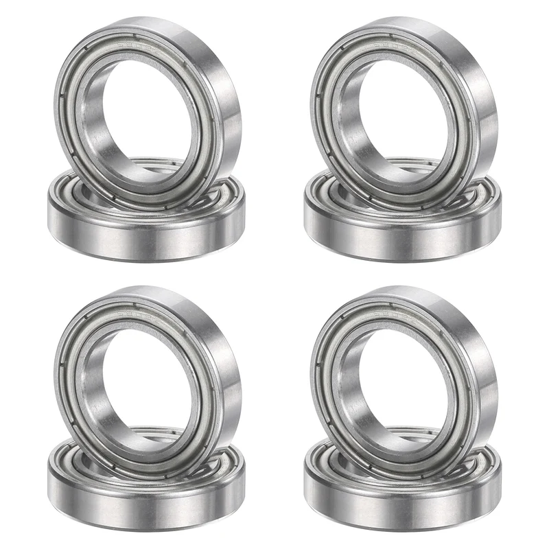 8Pcs 6802ZZ 15mmx24mmx5mm Metal Shielded Deep Groove Ball Bearing, Silver
