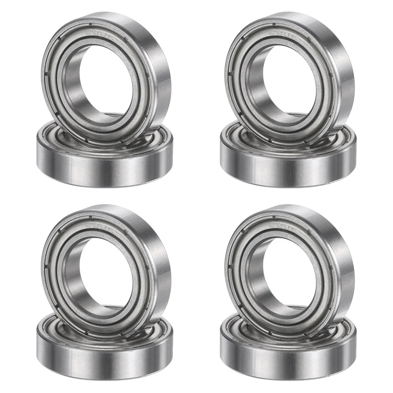 8Pcs 6801ZZ 12mmx21mmx5mm Metal Shielded Deep Groove Ball Bearing, Silver