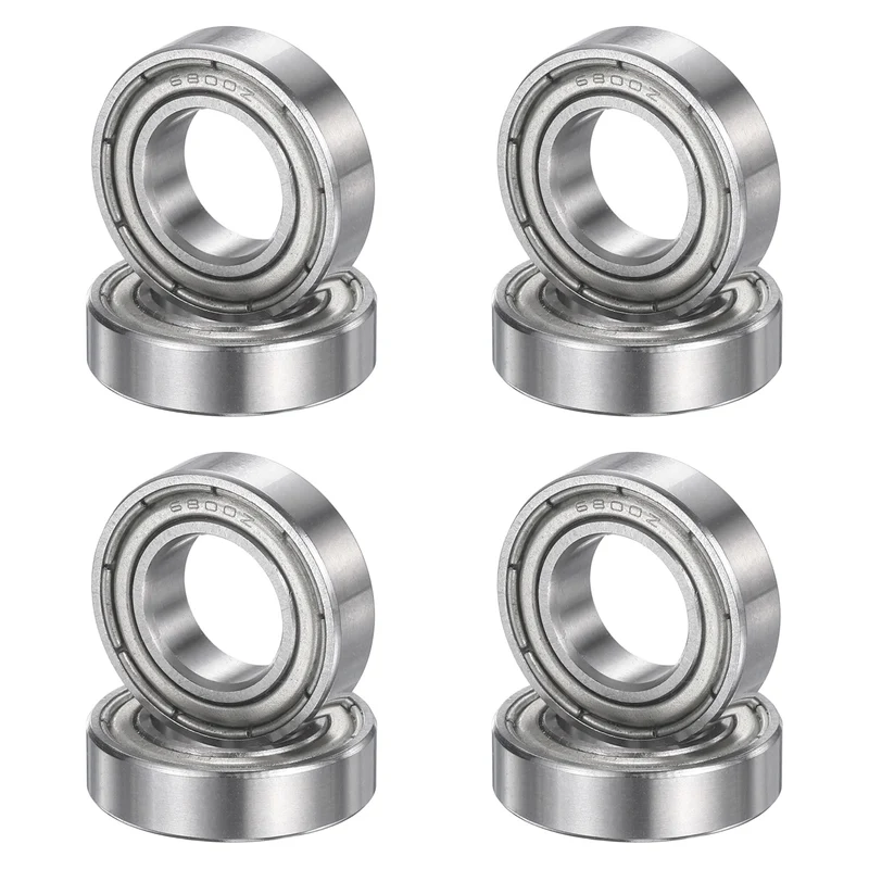 8Pcs 6800ZZ 10mmx19mmx5mm Metal Shielded Deep Groove Ball Bearing, Silver