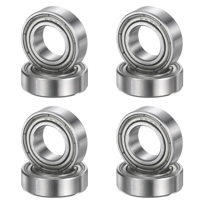 8Pcs 689ZZ 9mmx17mmx5mm Metal Shielded Deep Groove Ball Bearing, Silver