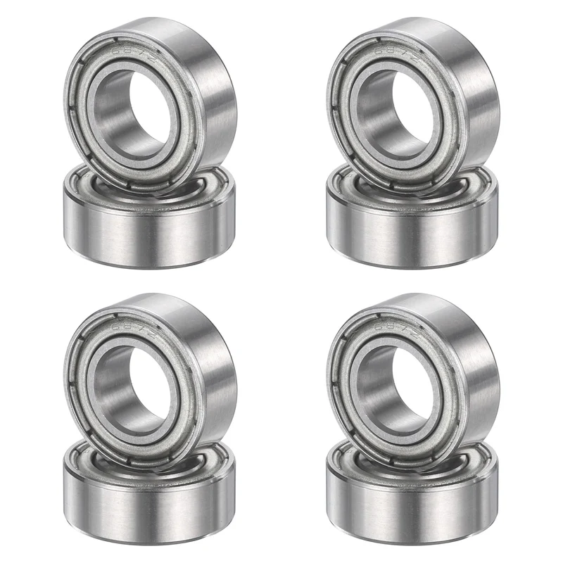 8Pcs 687ZZ 7mmx14mmx5mm Metal Shielded Deep Groove Ball Bearing, Silver