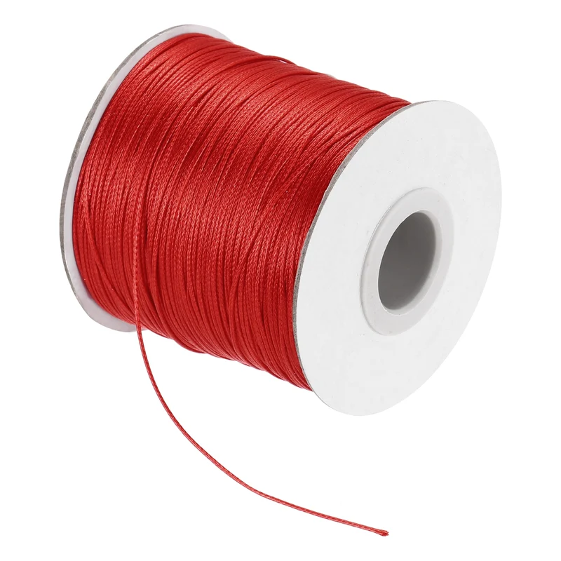 Red 0.5mm Waxed Cord 175 Yard Wax Bead Thread String for Jewelry