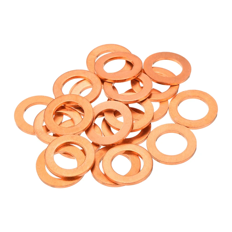 22 Pcs Flat Copper Washers 11x18x1.5mm Copper Flat Sealing Ring Washers