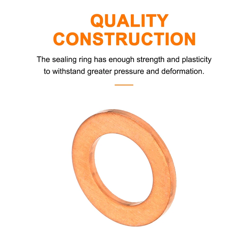 22 Pcs Flat Copper Washers 11x18x1.5mm Copper Flat Sealing Ring Washers