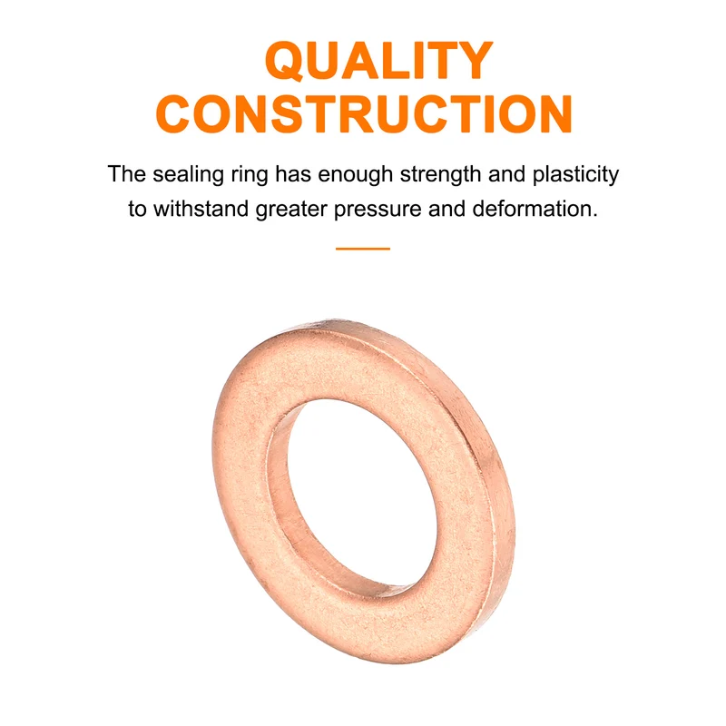 12 Pcs Flat Copper Washers 10x18x2mm Copper Flat Sealing Ring Washers