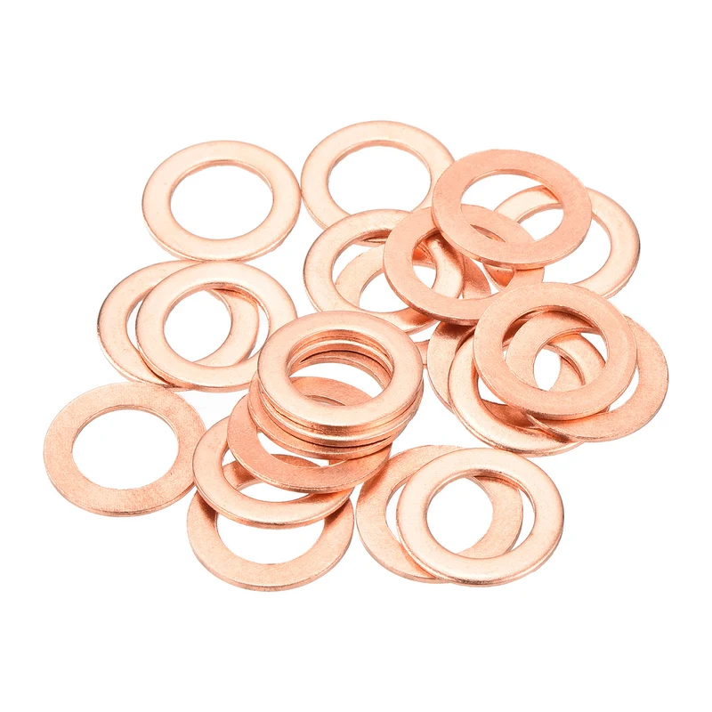 22 Pcs Flat Copper Washers 10x16x1mm Copper Flat Sealing Ring Washers