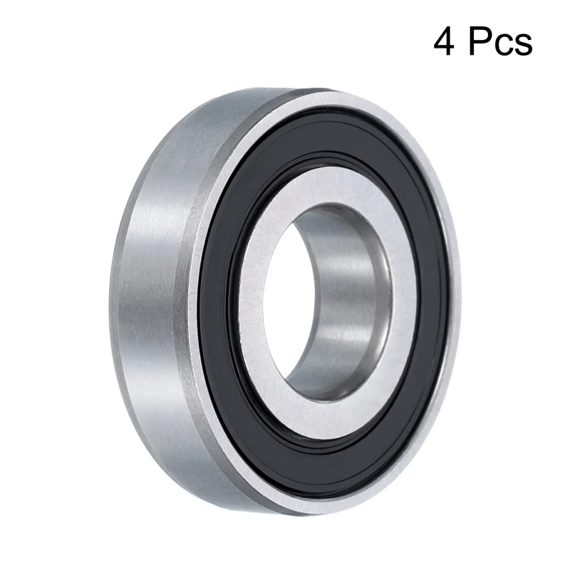 4 Pcs 16001-2RS Deep Groove Ball Bearing, 12x28x7 mm Double Sealed Bearing Z3