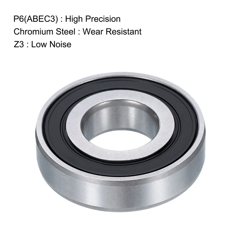 4 Pcs 16001-2RS Deep Groove Ball Bearing, 12x28x7 mm Double Sealed Bearing Z3