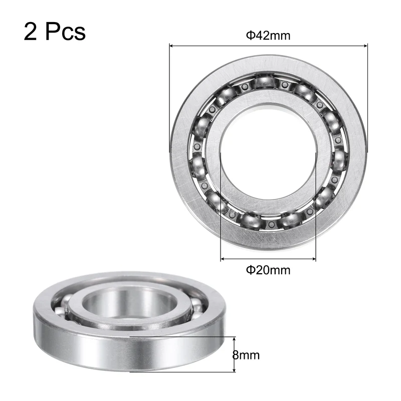 16004 Deep Groove Ball Bearings,20x42x8mm Z3 Rolling Bearings 2 PCS