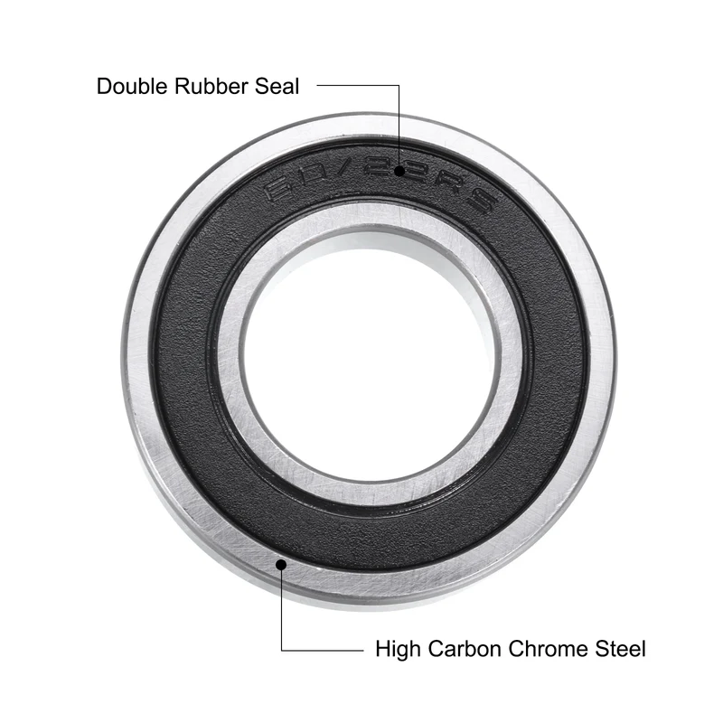Deep Groove Ball Bearings 60/22-2RS,22x44x12mm Rubber Seal Bearings 2PCS