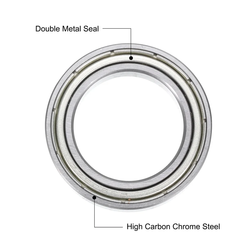 Deep Groove Ball Bearings 63803ZZ, ID 17mm x OD 26mm x Width 7mm Double Metal Seal Bearings, High Speed Sealed Bearing Chrome Steel (2 PCS)