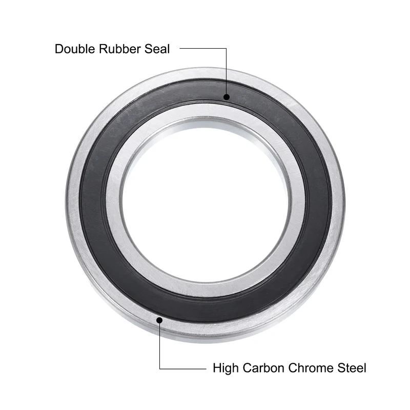 63802-2RS Deep Groove Ball Bearing 15x24x7mm Double Sealed P6(ABEC3) Z3 Deep Groove Rolling Bearings (2 Pcs)