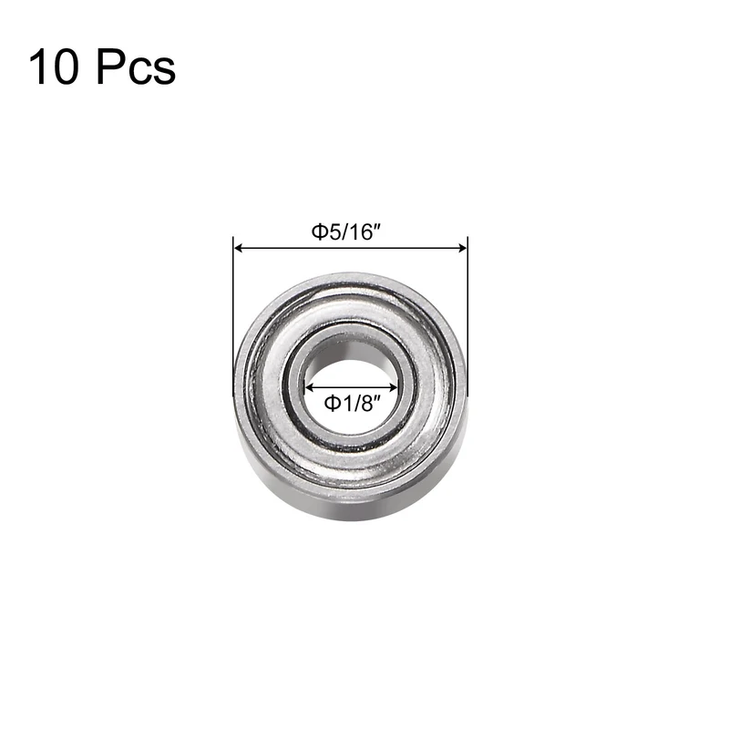 R2-5ZZ Deep Groove Ball Bearing 10pcs 1/8"x5/16"x9/64" Z1 Double Iron Shielded