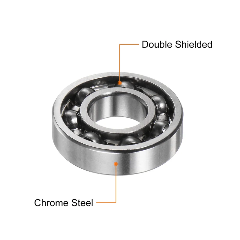 R6 Deep Groove Ball Bearing, 5pcs 3/8" x 7/8" x 7/32" Open Type Chrome Steel Bearings