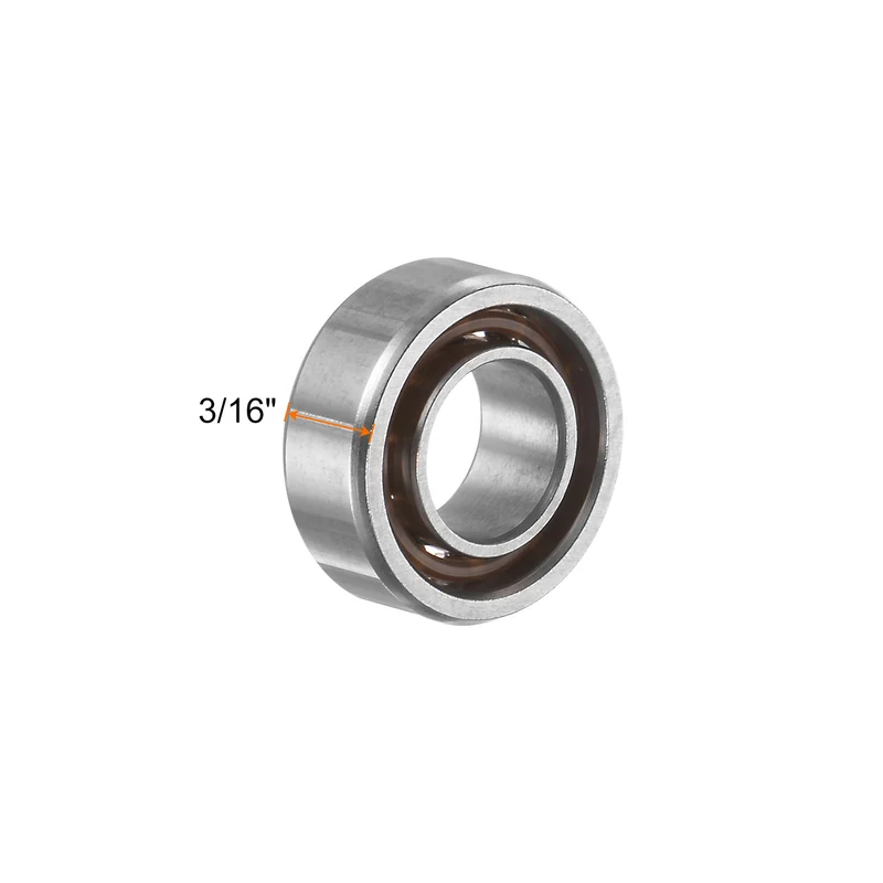 R188 Deep Groove Ball Bearing, 2pcs 1/4" x 1/2" x 3/16" Open Type Chrome Steel Bearing with Nylon Cage