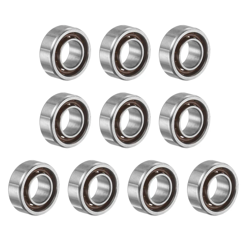 R188 Deep Groove Ball Bearing, 10pcs 1/4" x 1/2" x 3/16" Open Type Chrome Steel Bearing with Nylon Cage