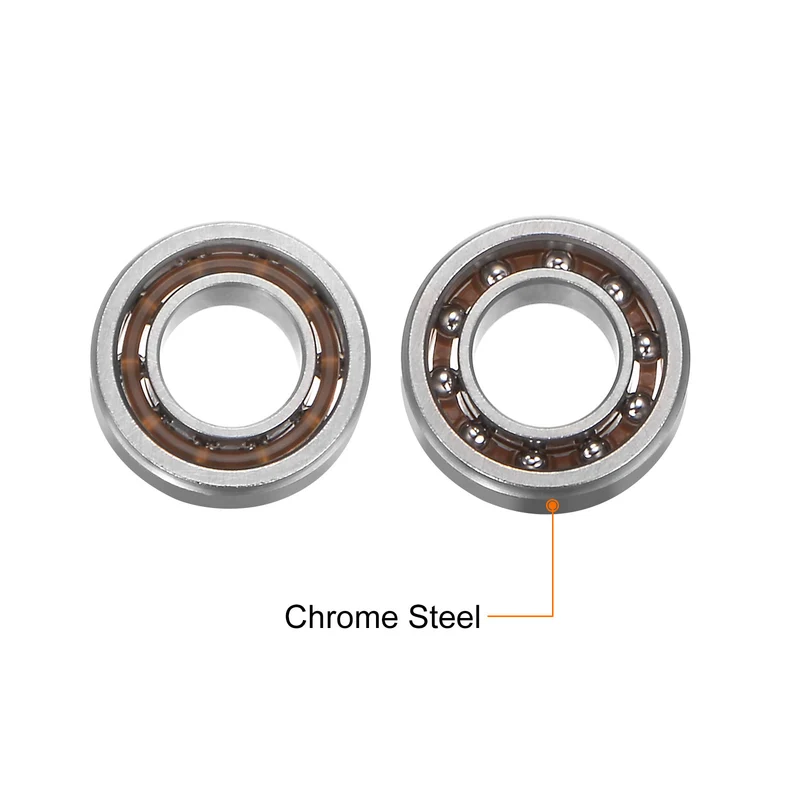 R188 Deep Groove Ball Bearing, 10pcs 1/4" x 1/2" x 3/16" Open Type Chrome Steel Bearing with Nylon Cage