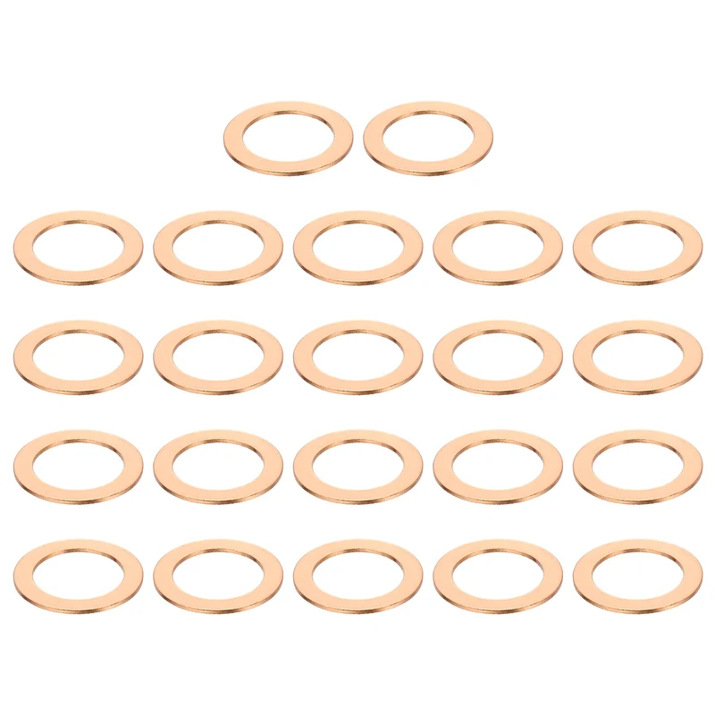 22 Pcs Flat Copper Washers, 28x40x1.5mm Copper Flat Sealing Crush Ring Washers