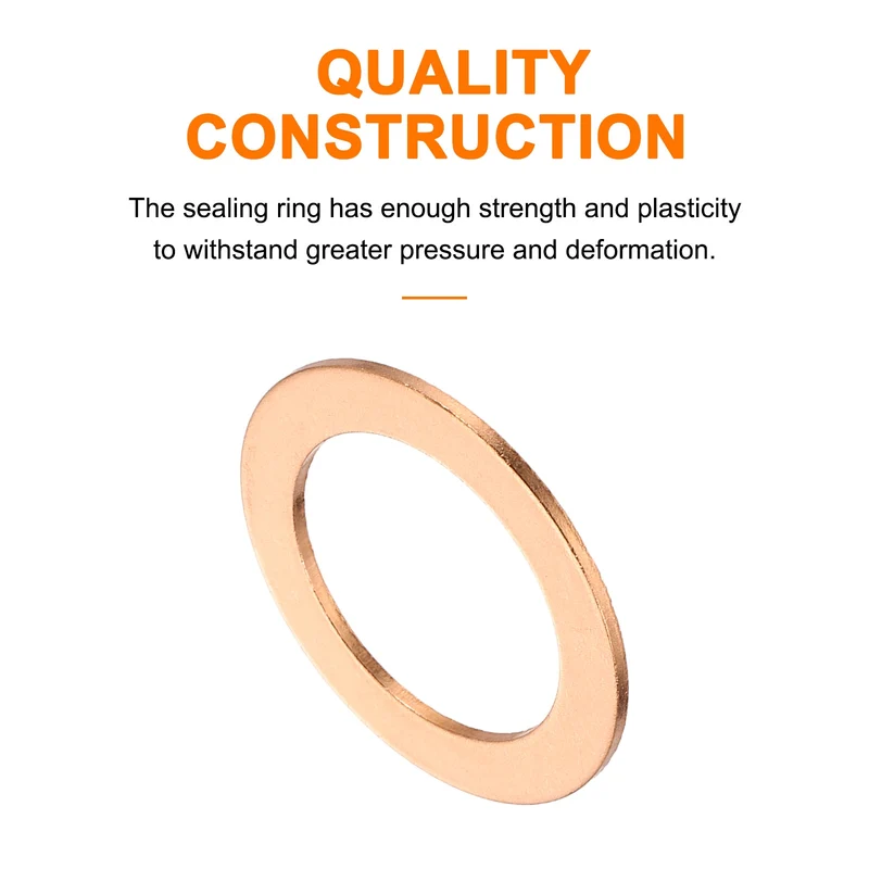 22 Pcs Flat Copper Washers, 28x40x1.5mm Copper Flat Sealing Crush Ring Washers