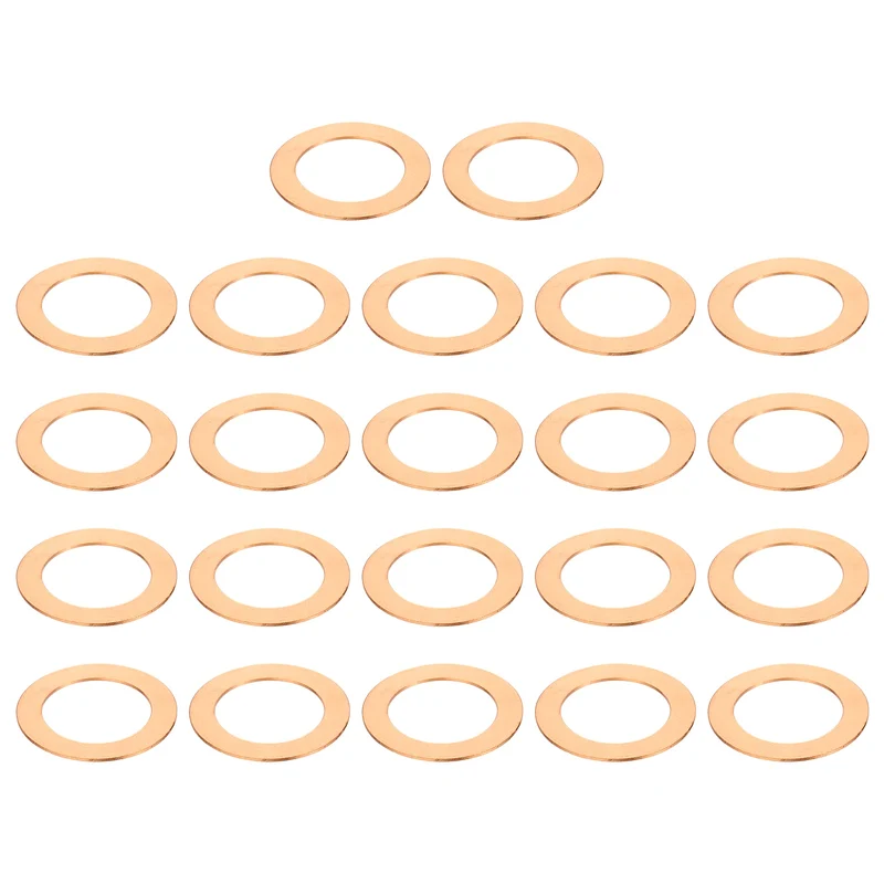 22 Pcs Flat Copper Washers, 27x40x1mm Copper Flat Sealing Crush Ring Washers