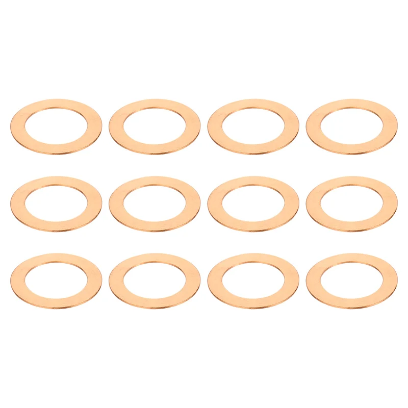 12 Pcs Flat Copper Washers, 27x40x1mm Copper Flat Sealing Crush Ring Washers