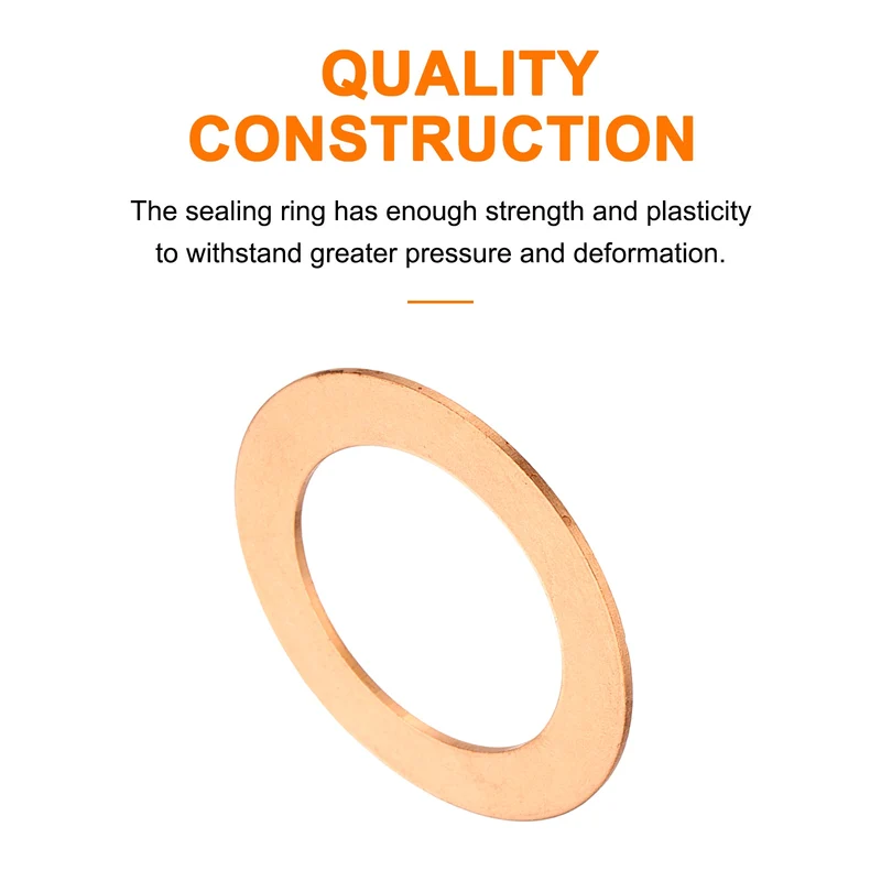12 Pcs Flat Copper Washers, 27x40x1mm Copper Flat Sealing Crush Ring Washers