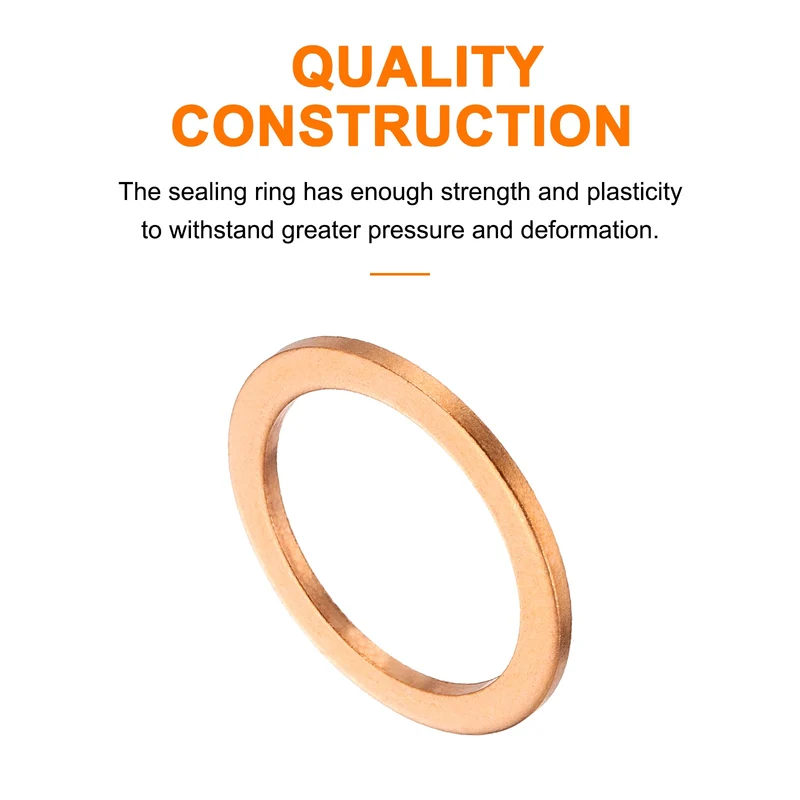 22 Pcs Flat Copper Washers, 27x35x2mm Copper Flat Sealing Crush Ring Washers