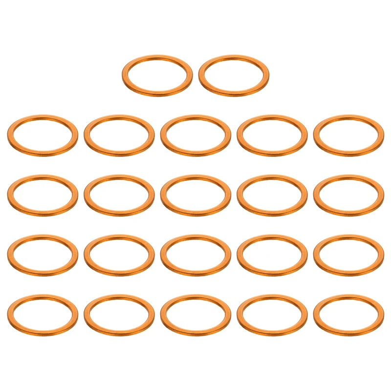 22 Pcs Flat Copper Washers, 26x32x1.5mm Copper Flat Sealing Crush Ring Washers