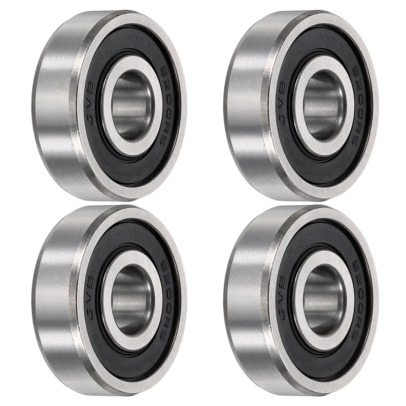 4Pcs 6200-2RS Deep Groove Ball Bearings 10x30x9mm ZV4 Level ABEC7 Precision