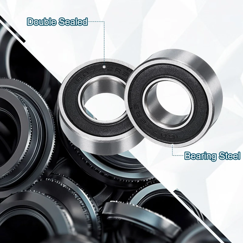 4pcs 1607-2RS Deep Groove Ball Bearing 11mm x 23mm x 8mm Z2 Double Rubber