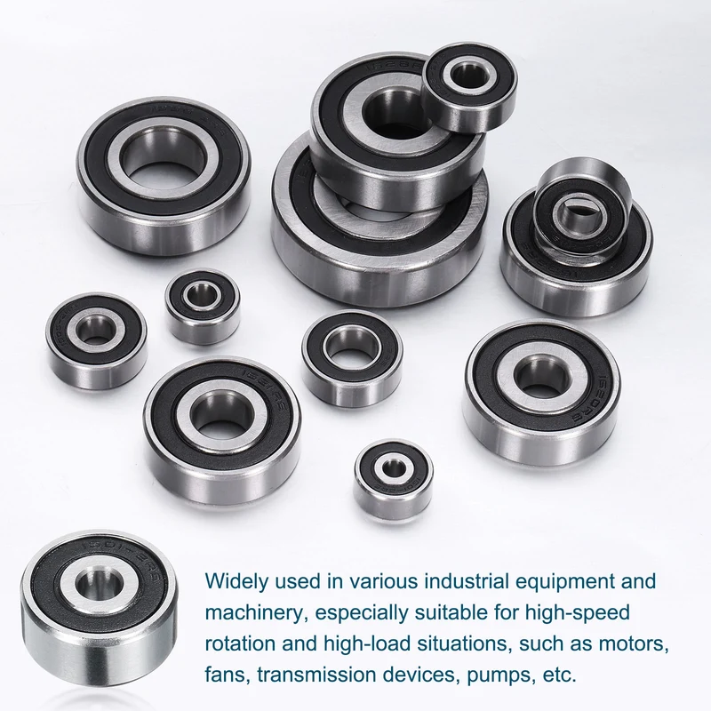 1601-2RS Deep Groove Ball Bearing, 4pcs, 5mm x 17mm x 8mm, Z2 Double Rubber