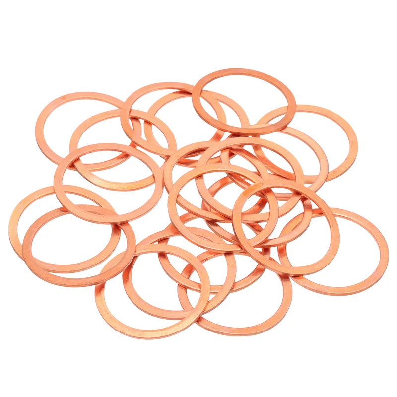 20Pcs M33 Flat Copper Washers 33x40x1.5mm Copper Flat Sealing Ring Washers