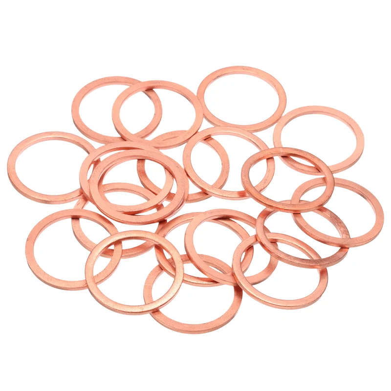 20Pcs M26 Flat Copper Washers 26x32x2mm Copper Flat Sealing Ring Washers