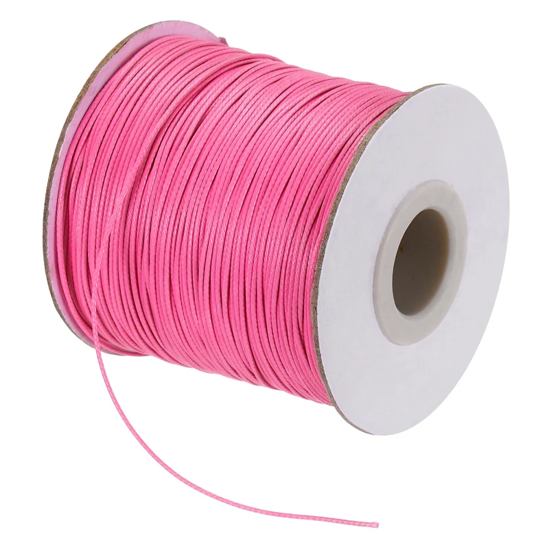 Light Rose Red 0.5mm Waxed Cord 175 Yard Wax Bead Thread String for Jewelry