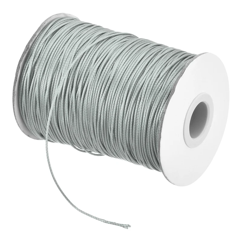 Light Gray 1.2mm Waxed Cord 175 Yard Wax Bead Thread String for Jewelry Make