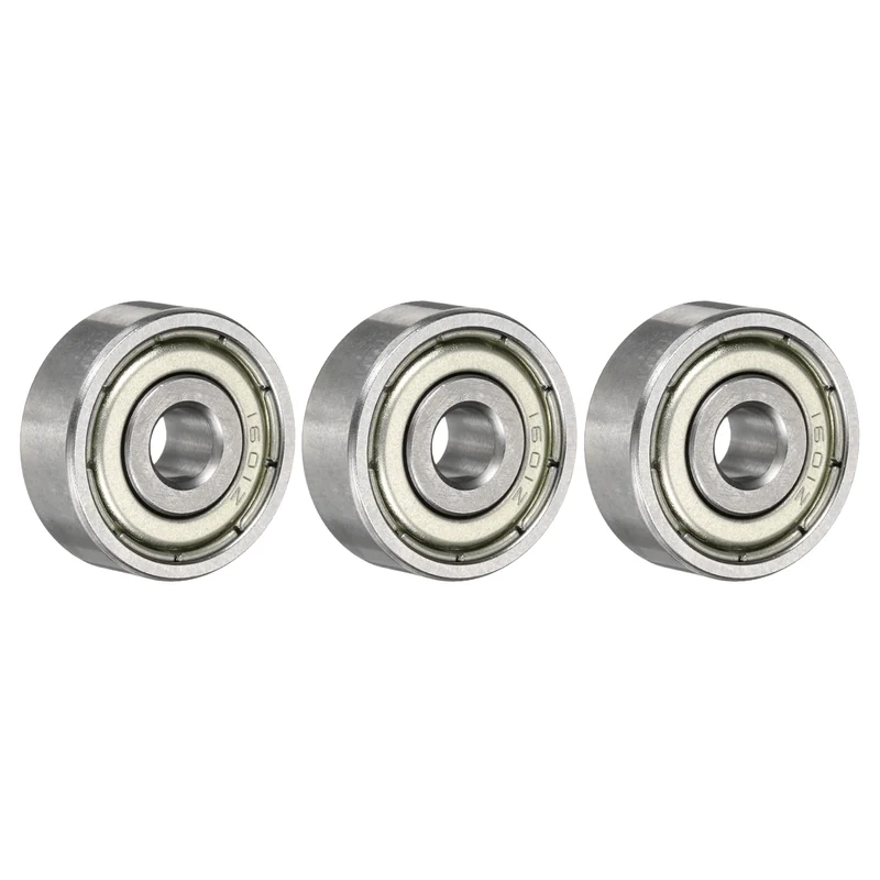 1601ZZ Deep Groove Ball Bearing, 3pcs, 3/16" x 11/16" x 1/4", Z2 Sealed Bearing