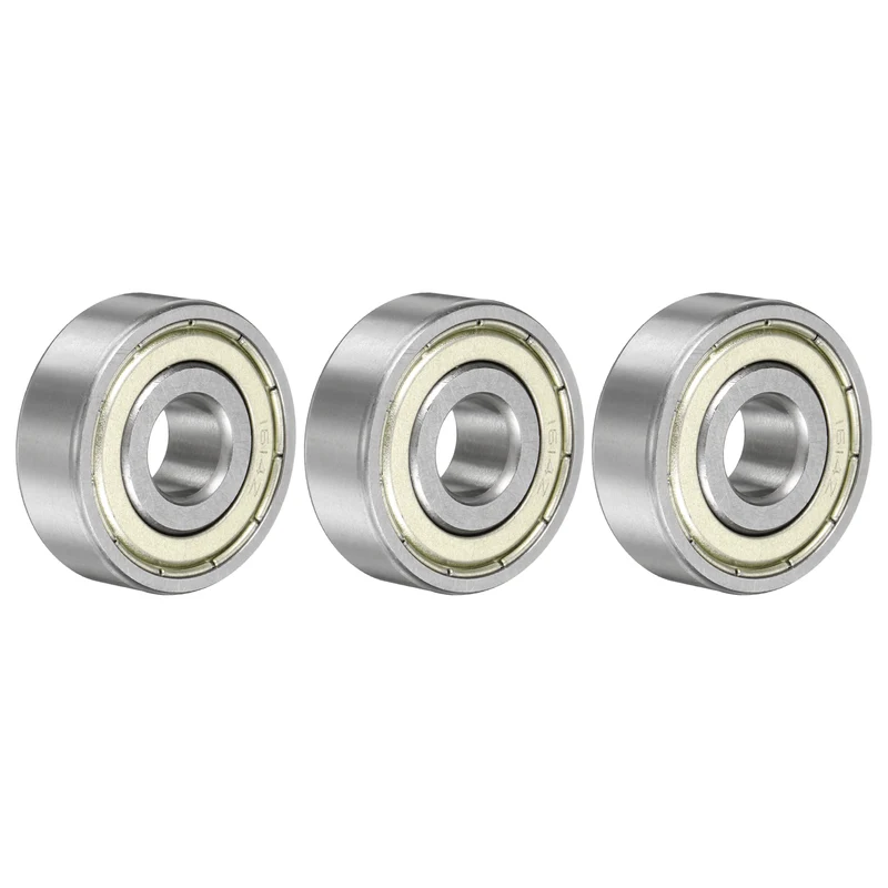 1614ZZ Deep Groove Ball Bearing, 3pcs, 3/8" x 1-1/8" x 3/8", Z2 Sealed Bearing