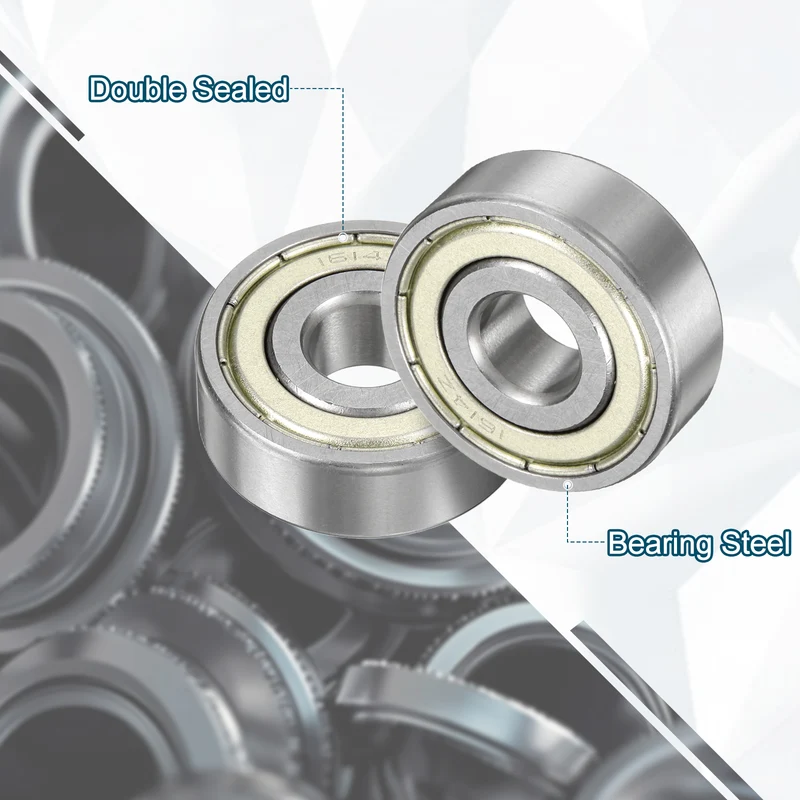 3Pcs 1614ZZ Deep Groove Ball Bearing, 3/8" x 1-1/8" x 3/8" Sealed Bearing