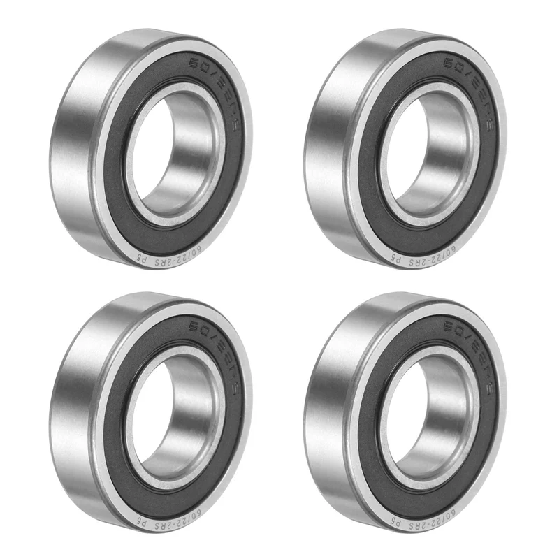 60/22-2RS Deep Groove Ball Bearing, 4pcs 22 x 44 x 12mm, ZV4 Double Rubber