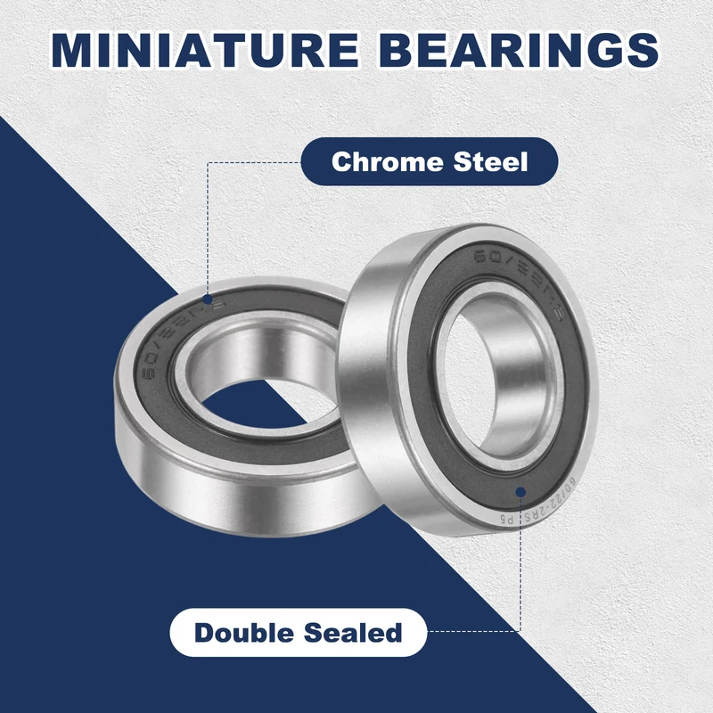 60/22-2RS Deep Groove Ball Bearing, 4pcs 22 x 44 x 12mm, ZV4 Double Rubber