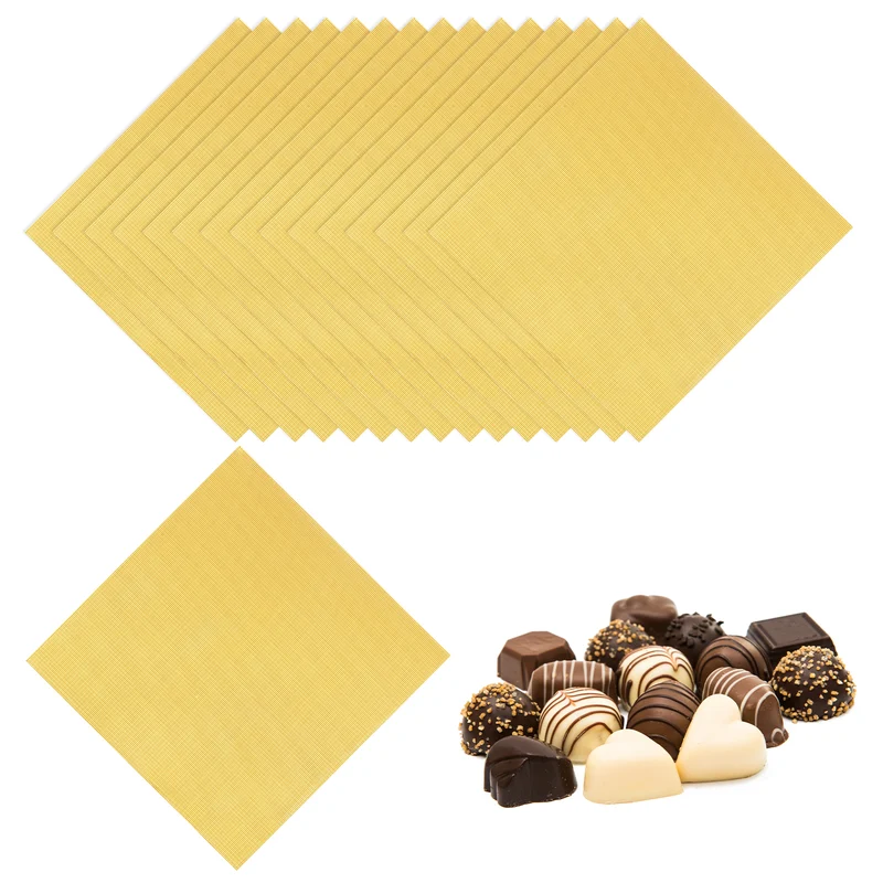 200 Pcs Candy Foil Wrappers, 4.7 x 4.7 Inch Chocolate Wrappers, Gold