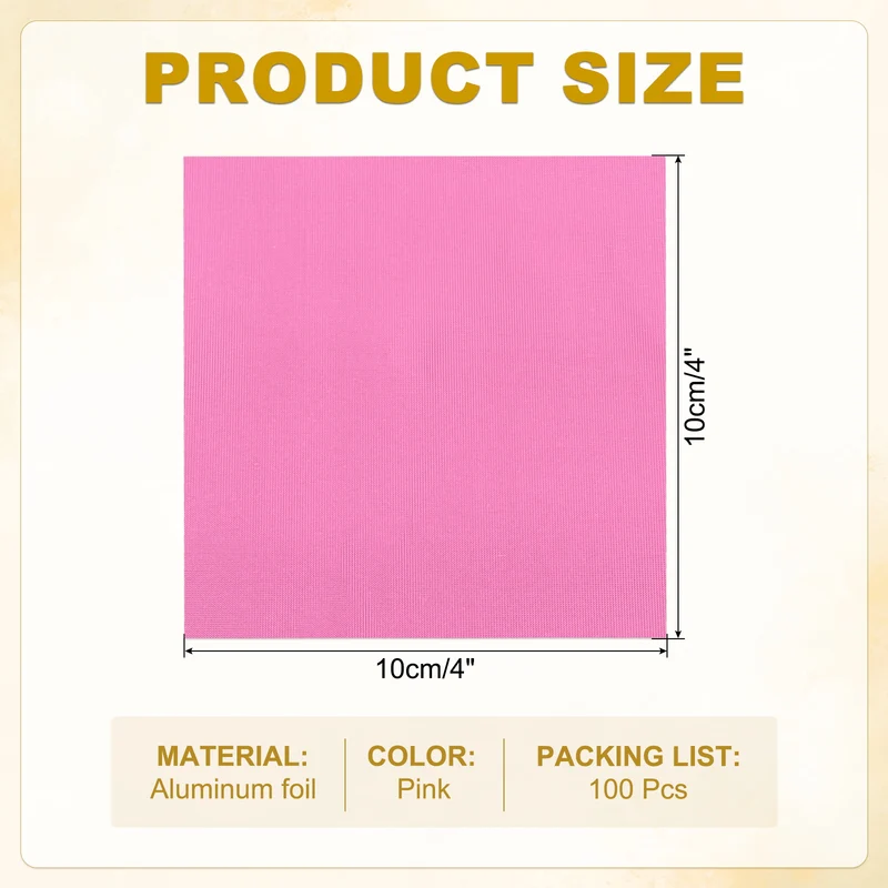 Foil Candy Wrappers 4x4 Inch, 100 Pcs Pink Fine Grid Paper for DIY Chocolate
