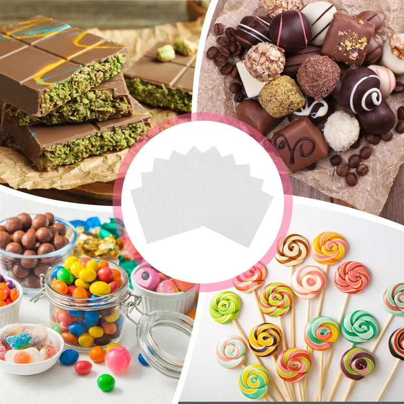 200 Pcs Candy Foil Wrappers, 4.7 x 4.7 Inch Chocolate Wrappers, Silver