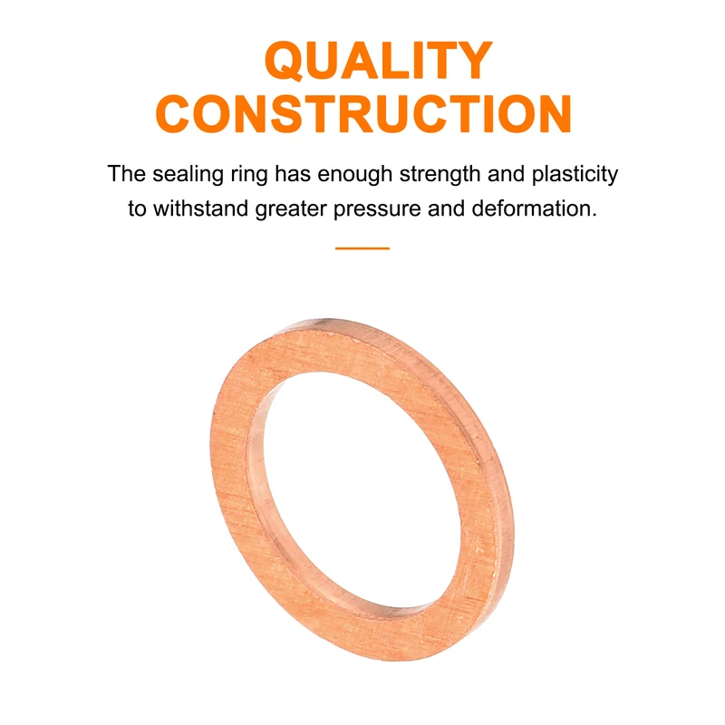 52 Pcs Flat Copper Washers 7x10x1mm Copper Flat Sealing Ring Washers