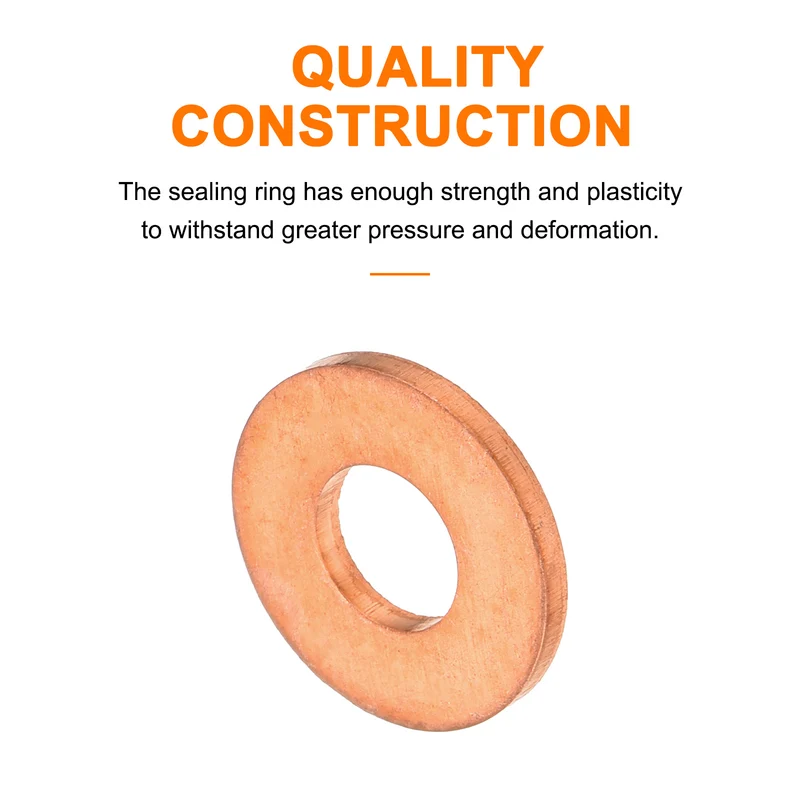 12 Pcs Flat Copper Washers 6x14x1.5mm Copper Flat Sealing Ring Washers