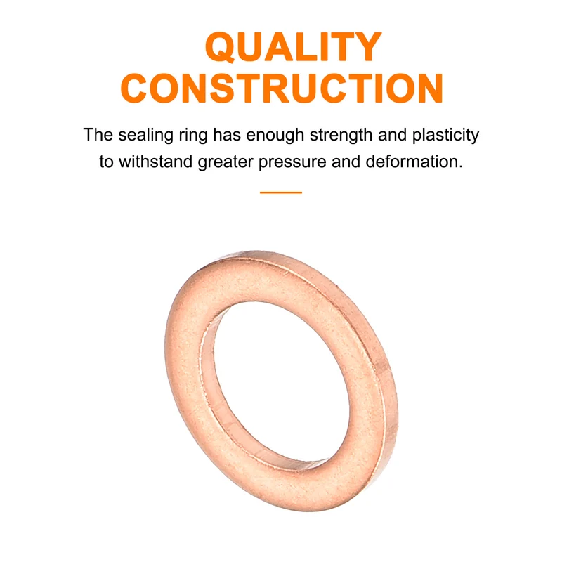 22 Pcs Flat Copper Washers 6x10x1mm Copper Flat Sealing Ring Washers