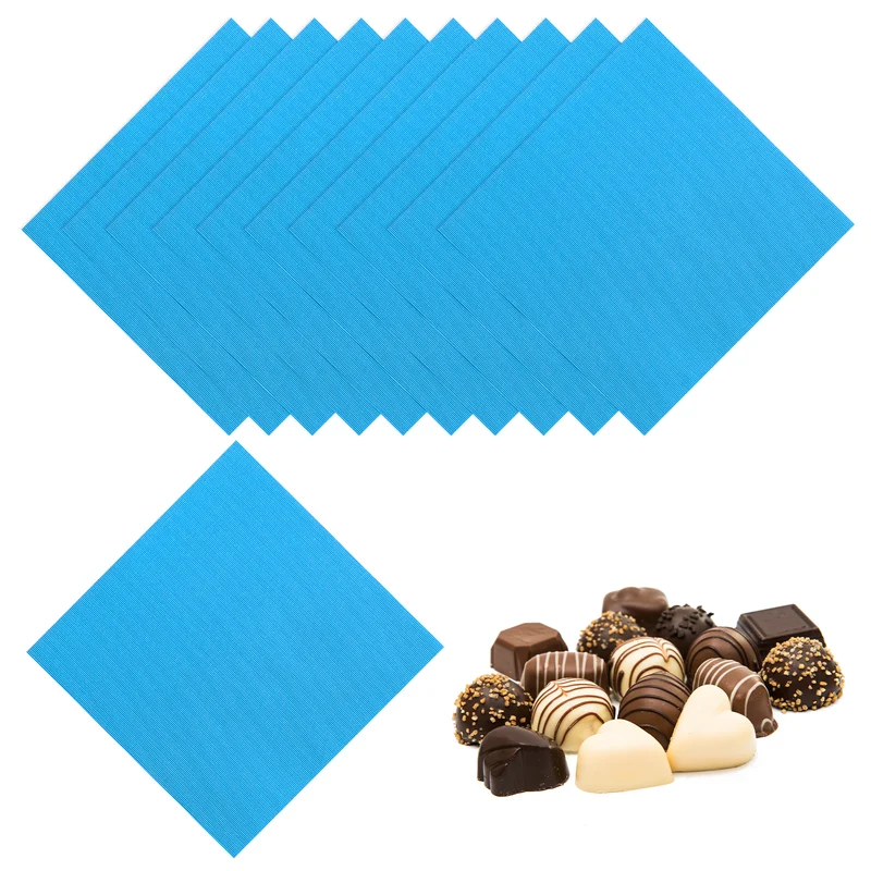 100 Pcs Candy Foil Wrappers, 4.7 x 4.7 Inch Chocolate Wrappers, Blue
