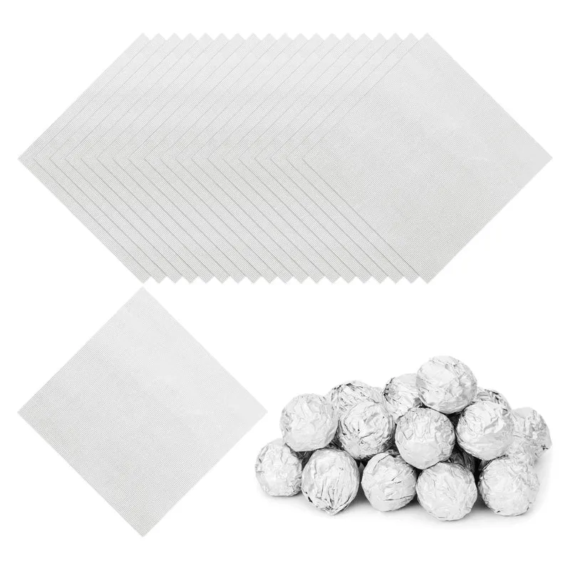 100 Pcs 4x4 Inch Foil Candy Wrappers Chocolate Wrapping Paper Light Silver